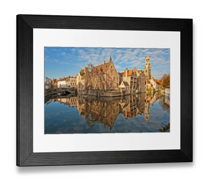 Framed Print : Bruges Reflections in The Canal Framed Print : Bruges Reflections in The Canal