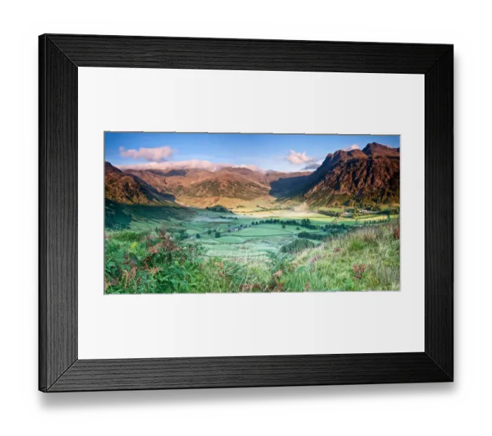 Framed Print : Sunrise at Great Langdale Valley, Cumbria Framed Print : Sunrise at Great Langdale Valley, Cumbria