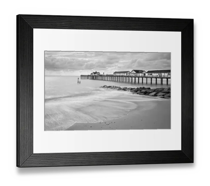 Framed Print : Southwold Pier, Suffolk - Mono Framed Print : Southwold Pier, Suffolk - Mono