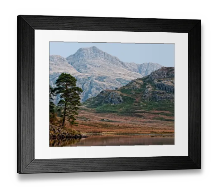 Framed Print : The Langdale Pikes, seen from Blea Tarn, Cumbria