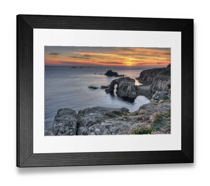 Framed Print : Sunset at Lands End, Cornwall, U. K Framed Print : Sunset at Lands End, Cornwall, U. K