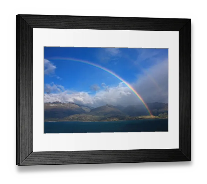 Framed Print : Double Rainbow Over Lake Wanaka Framed Print : Double Rainbow Over Lake Wanaka