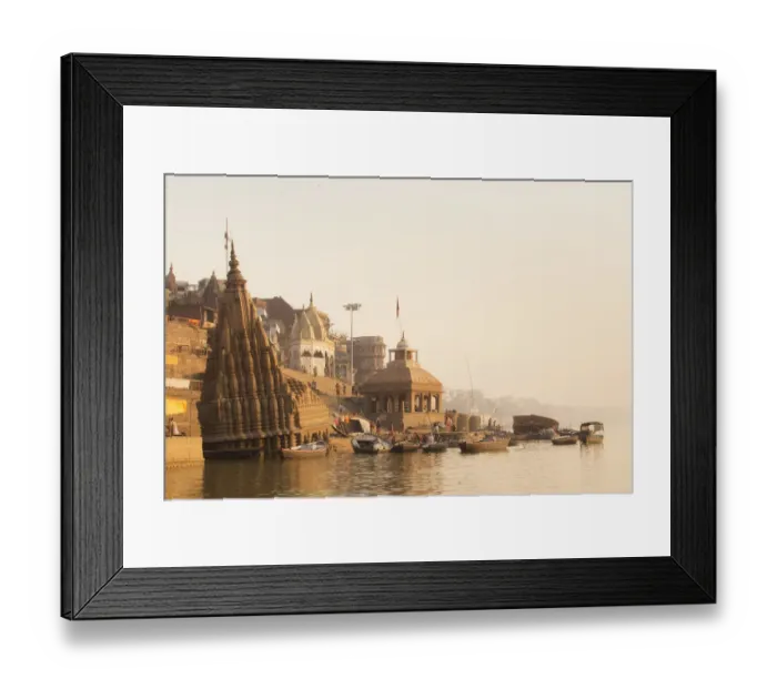 Framed Print : Manikarnika Ghat, in Varanasi, India Framed Print : Manikarnika Ghat, in Varanasi, India