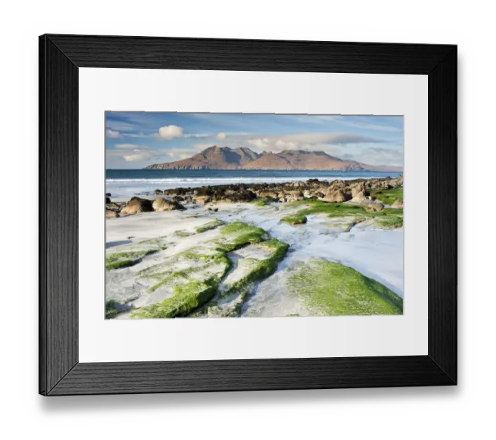 Framed Print : The Isle of Rum from Laig Bay, Eigg