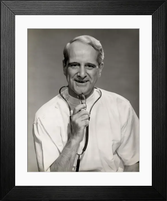 Framed Print : Physician with stethoscope Framed Print : Physician with stethoscope