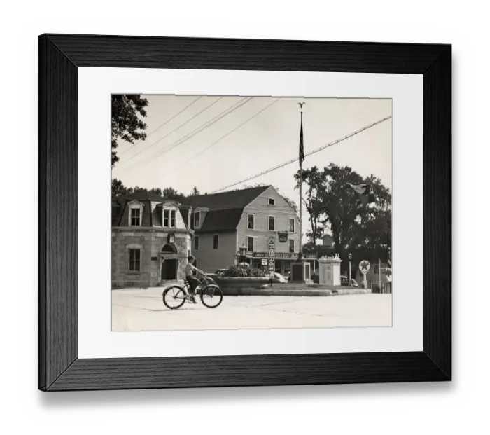 Framed Print : Small town scene at crossroads Framed Print : Small town scene at crossroads