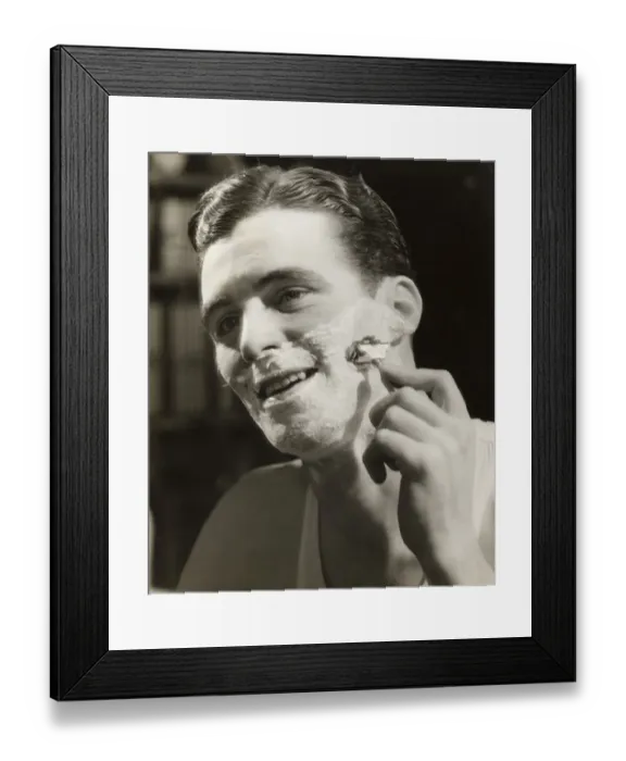 Framed Print : Man shaving Framed Print : Man shaving