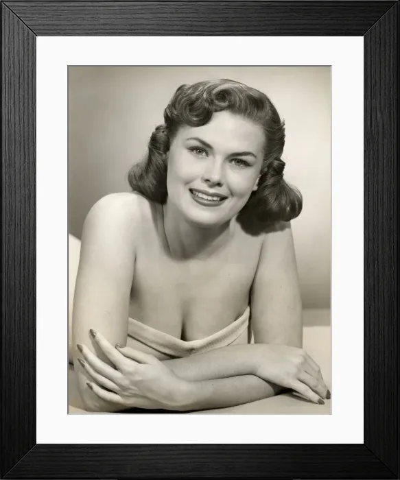 Framed Print : Portrait of woman in strapless gown Framed Print : Portrait of woman in strapless gown