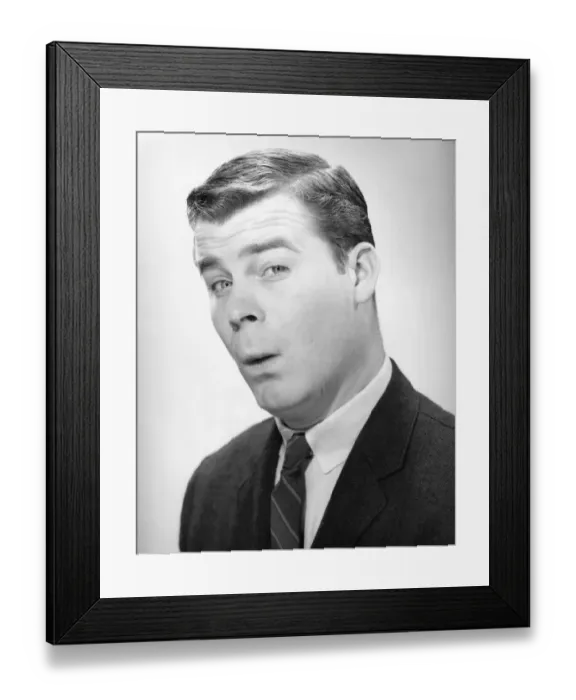 Framed Print : Businessman with quizzical expression Framed Print : Businessman with quizzical expression