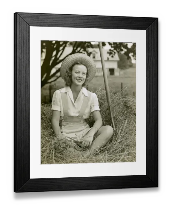 Framed Print : Teenage girl on farm Framed Print : Teenage girl on farm
