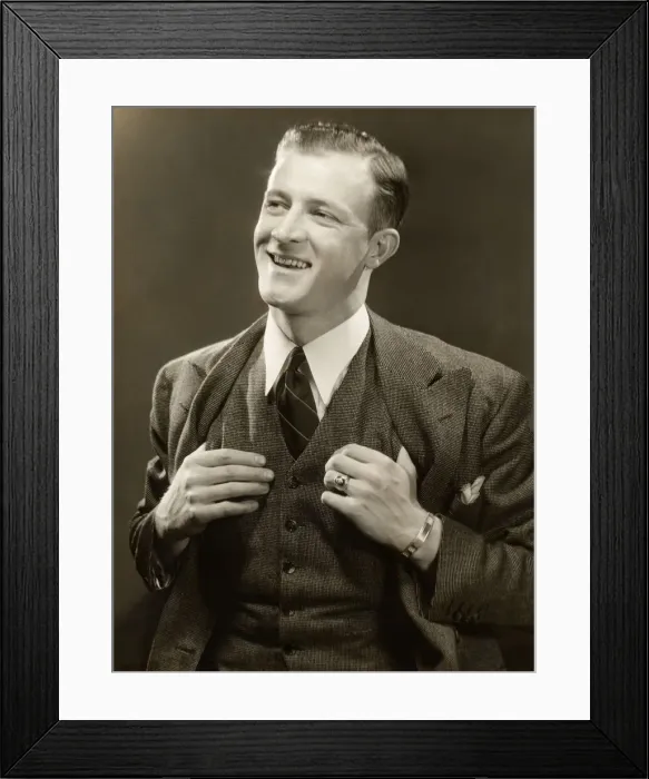 Framed Print : Proud executive with thumbs in vest Framed Print : Proud executive with thumbs in vest