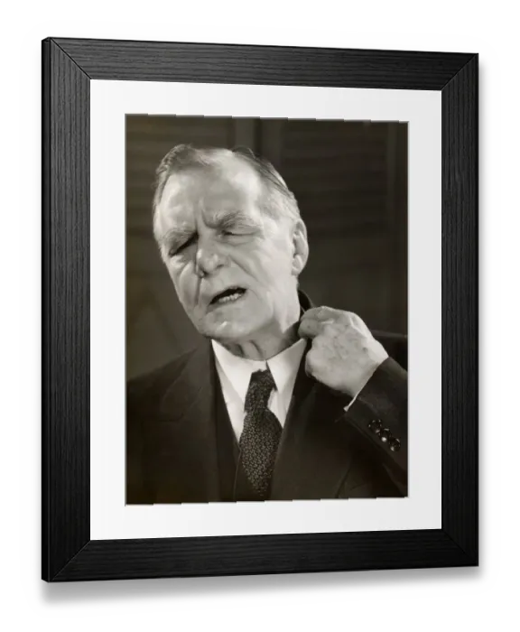 Framed Print : Worried executive loosens collar Framed Print : Worried executive loosens collar