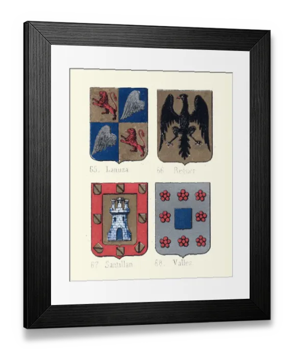 Framed Print : Heraldry, Coats of Arms of Spain Framed Print : Heraldry, Coats of Arms of Spain
