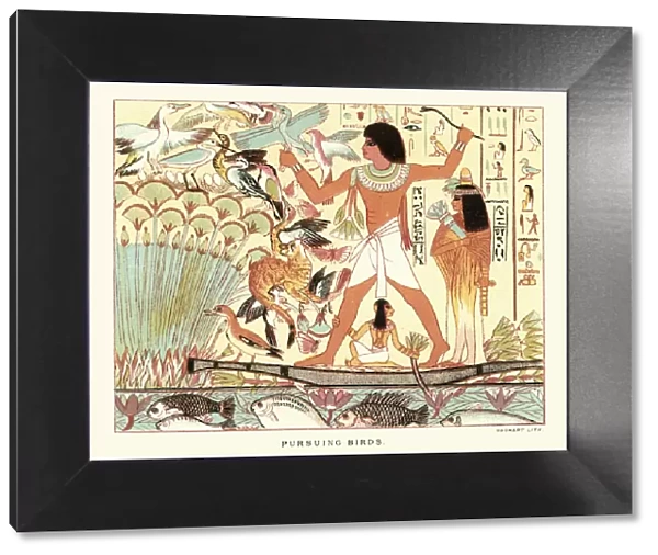 Ancient egyptians hunting birds