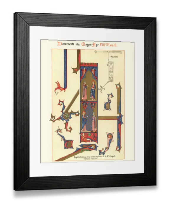 Framed Print : Examples of Medieval decorative art from illuminated manuscripts 13th Century Framed Print : Examples of Medieval decorative art from illuminated manuscripts 13th Century