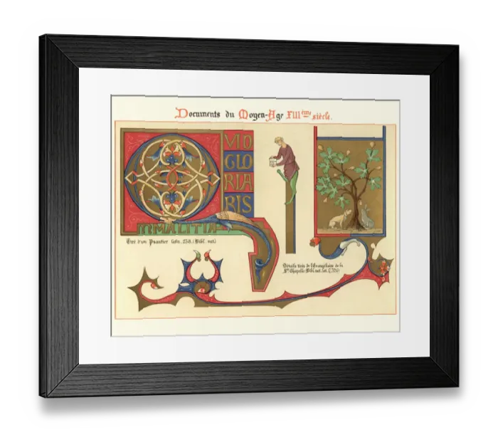 Framed Print : Examples of Medieval decorative art from illuminated manuscripts 13th Century Framed Print : Examples of Medieval decorative art from illuminated manuscripts 13th Century