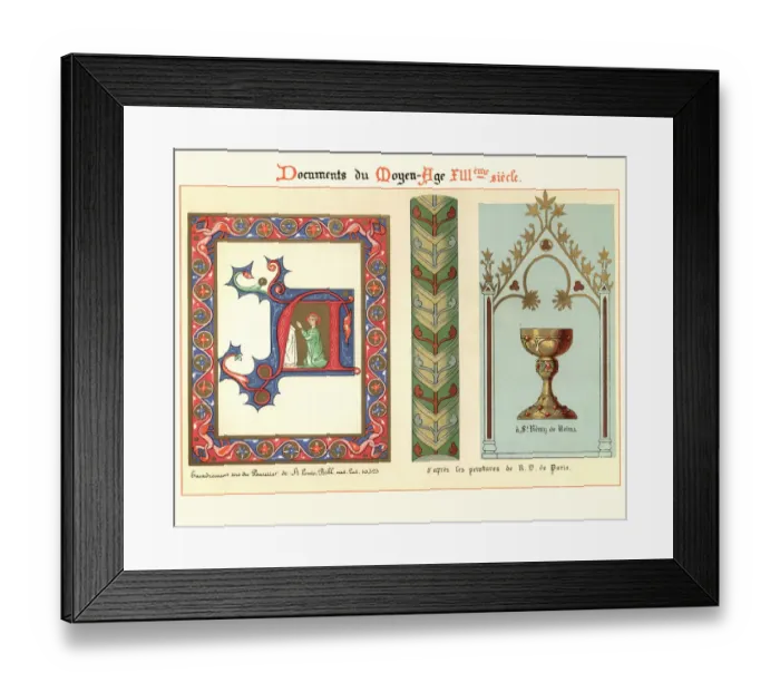 Framed Print : Examples of Medieval decorative art from illuminated manuscripts 13th Century Framed Print : Examples of Medieval decorative art from illuminated manuscripts 13th Century