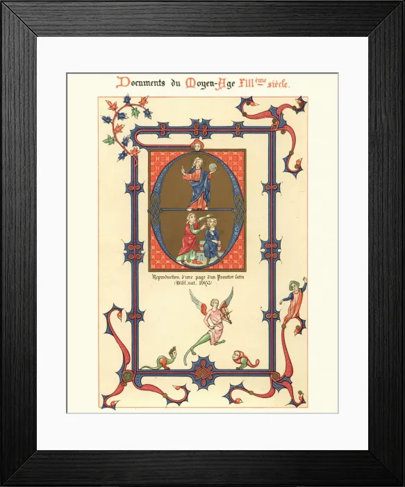 Framed Print : Examples of Medieval decorative art from illuminated manuscripts 13th Century Framed Print : Examples of Medieval decorative art from illuminated manuscripts 13th Century