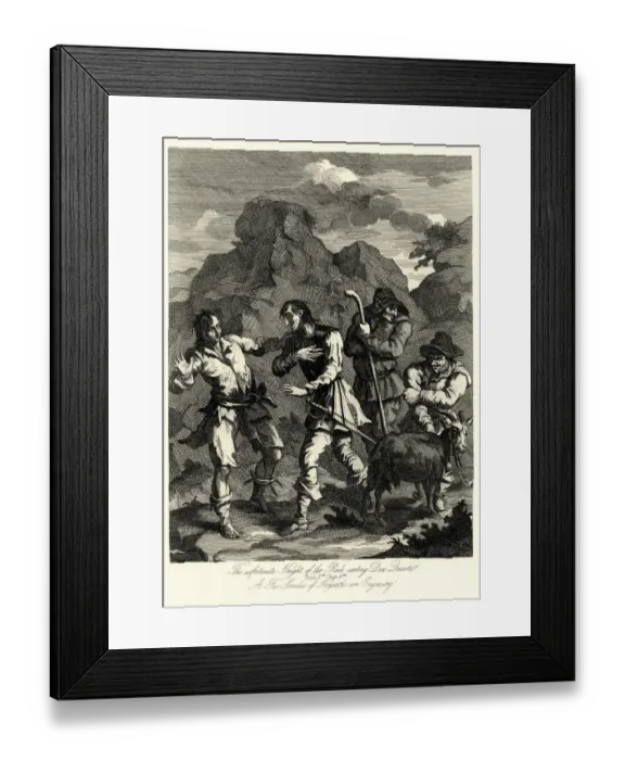 Framed Print : Unfortunate Knight of the Rock meeting Don Quixote Framed Print : Unfortunate Knight of the Rock meeting Don Quixote