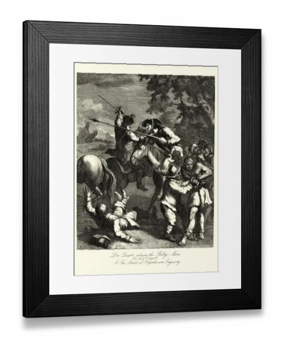 Framed Print : Don Quixote releases the Galley Slaves by William Hogarth Framed Print : Don Quixote releases the Galley Slaves by William Hogarth