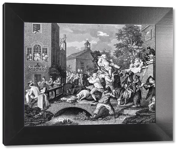 The Election, Chairing the Member, by William Hogarth