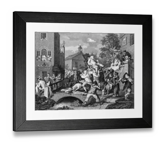 Framed Print : The Election, Chairing the Member, by William Hogarth Framed Print : The Election, Chairing the Member, by William Hogarth