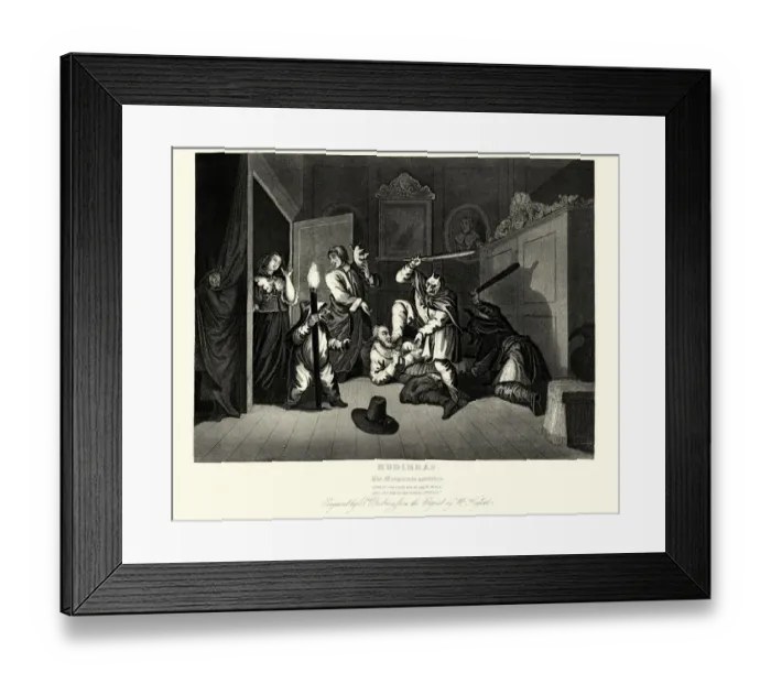 Framed Print : William Hogarths Illustrations for Samuel Butlers Hudibras Framed Print : William Hogarths Illustrations for Samuel Butlers Hudibras