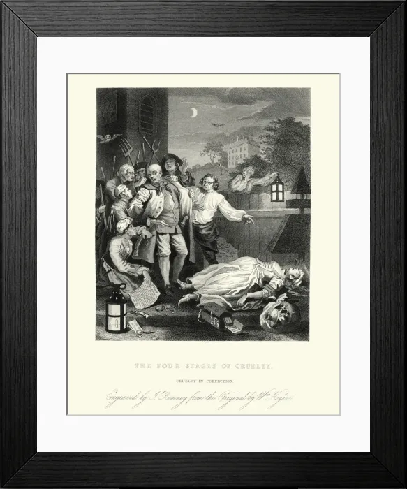 Framed Print : William Hogarths Cruelty in perfection Framed Print : William Hogarths Cruelty in perfection