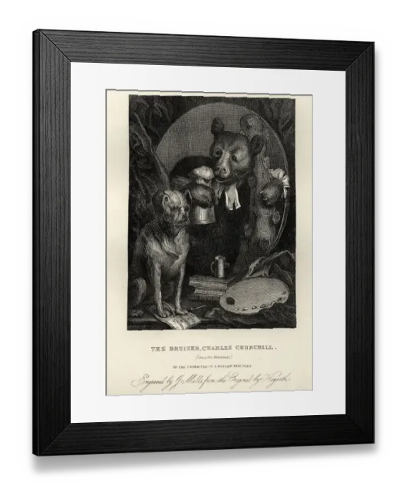 Framed Print : The Bruiser (Caricature of Charles Churchill) by Framed Print : The Bruiser (Caricature of Charles Churchill) by