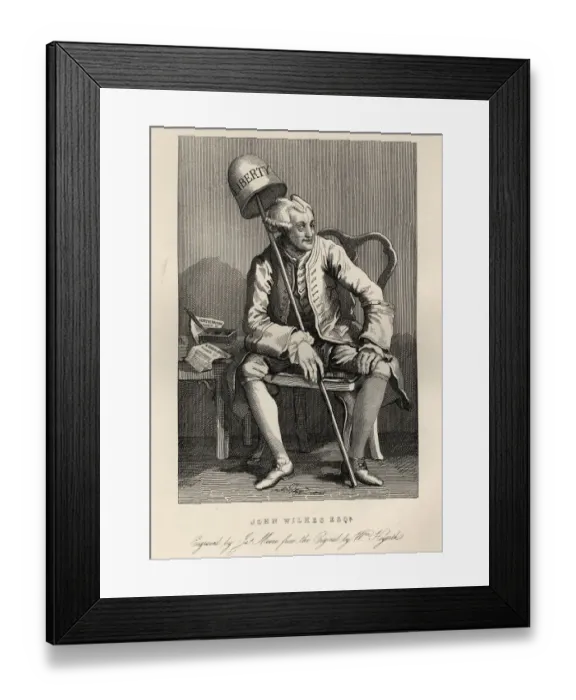 Framed Print : Satirical Portrait of John Wilkes by William Hogarth Framed Print : Satirical Portrait of John Wilkes by William Hogarth