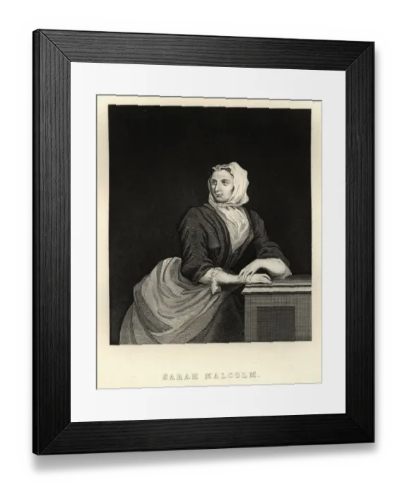 Framed Print : Portrait of Sarah Malcolm the murderer by William Hogarth Framed Print : Portrait of Sarah Malcolm the murderer by William Hogarth
