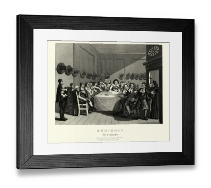 Framed Print : William Hogarths Hudibras, The Committee, Quacks of Goverment Framed Print : William Hogarths Hudibras, The Committee, Quacks of Goverment