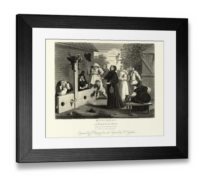 Framed Print : William Hogarths Hudibras and Ralpho in the Stocks Framed Print : William Hogarths Hudibras and Ralpho in the Stocks