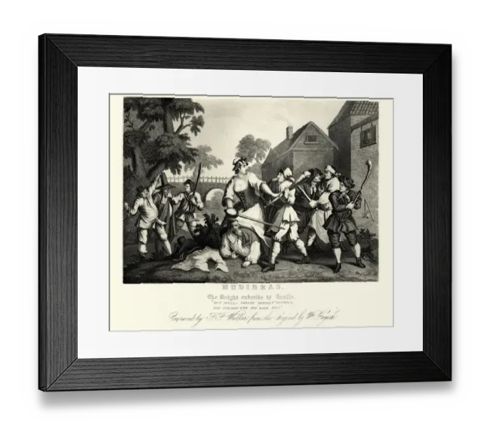 Framed Print : William Hogarths Hudibras, Knight submits to Trulla