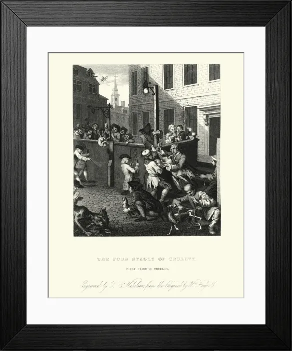 Framed Print : The Four Stages of Cruelty - Against animals Framed Print : The Four Stages of Cruelty - Against animals