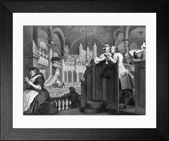 Framed Print : Industrious Prentice Performing Christian, by William Hogarth Framed Print : Industrious Prentice Performing Christian, by William Hogarth