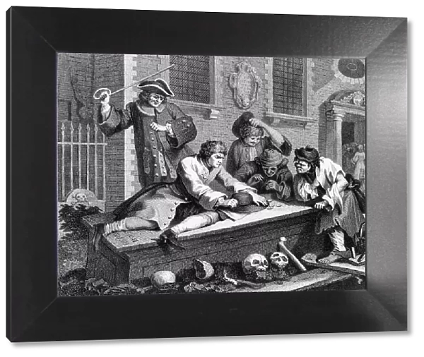 Idle Prentice at Play in the Church-Yard, by William Hogarth