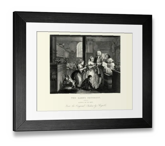 Framed Print : William Hogarth The Rakes Progress - Marries an old maid Framed Print : William Hogarth The Rakes Progress - Marries an old maid