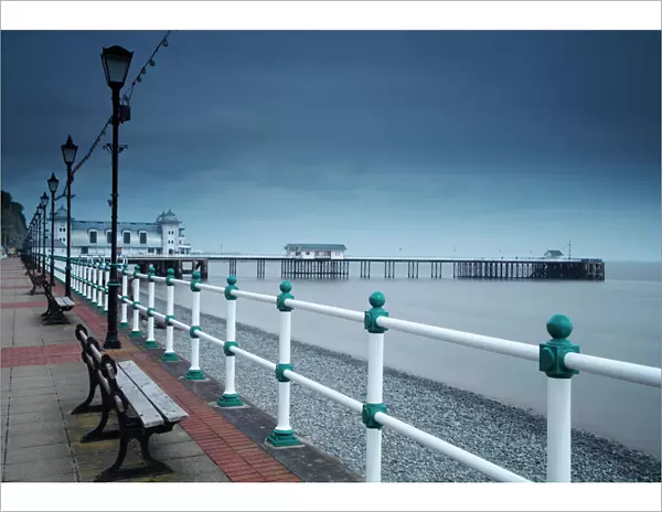Promenade and pier in Penarth town outside Cardiff in South Wales