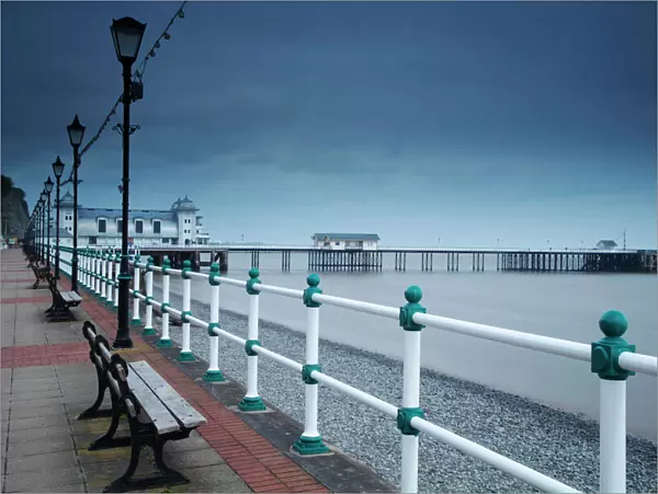 Promenade and pier in Penarth town outside Cardiff in South Wales