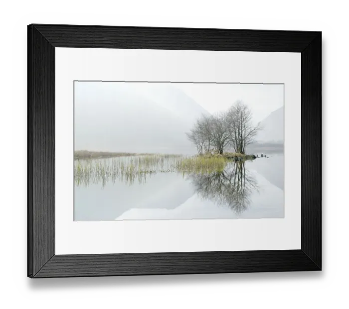 Framed Print : Misty lake