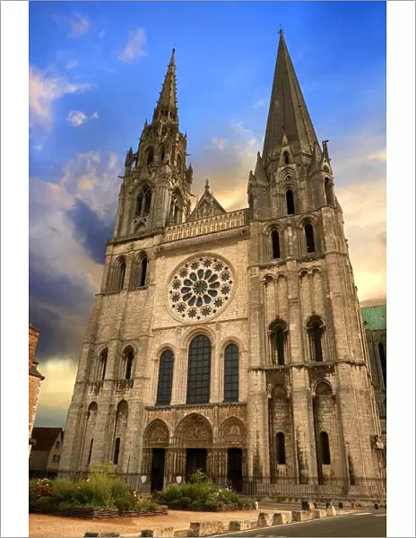 atmospheric, attraction, cathedrale notre-dame de chartres, catholic, centre-val de loire