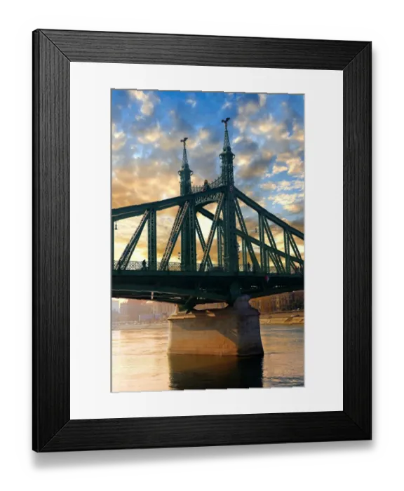 Framed Print : atmospheric, bridge, bridge pile, building, danube, evening atmosphere, evenings Framed Print : atmospheric, bridge, bridge pile, building, danube, evening atmosphere, evenings