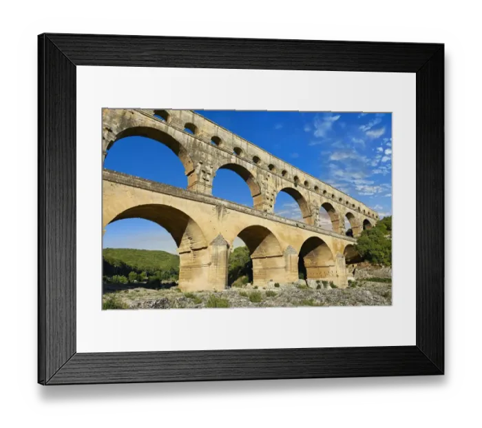Framed Print : antiquity, attraction, bridge, cloudless, french, historic, unesco world heritage sites