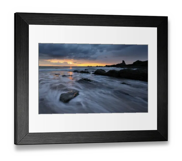 Framed Print : Hartland. Stormy sunset over Hartland Quay Framed Print : Hartland. Stormy sunset over Hartland Quay