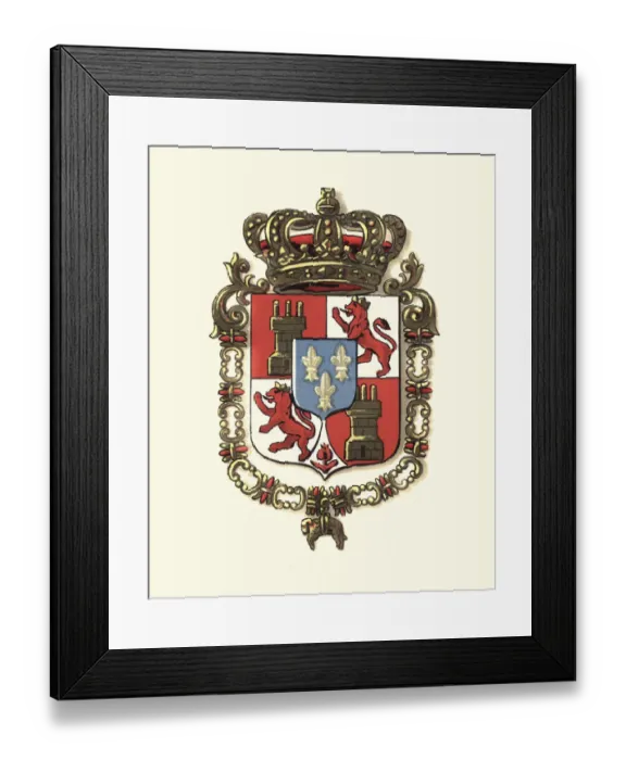 Framed Print : Coat of Arms of Spain, 1898 Framed Print : Coat of Arms of Spain, 1898