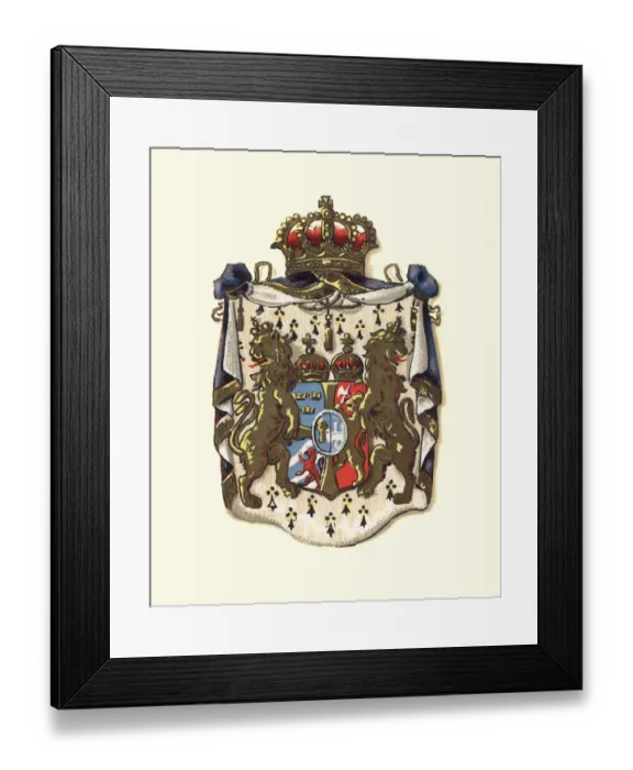 Framed Print : Coat of Arms of Sweden and Norway, 1898