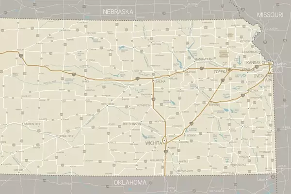 Map showing the roads in Kansas city