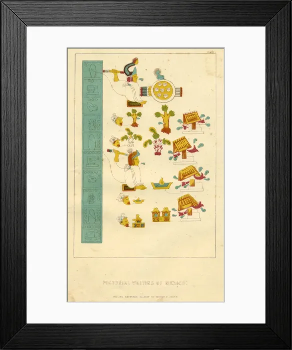 Framed Print : Palaeography pictorial writing of Mexico Framed Print : Palaeography pictorial writing of Mexico