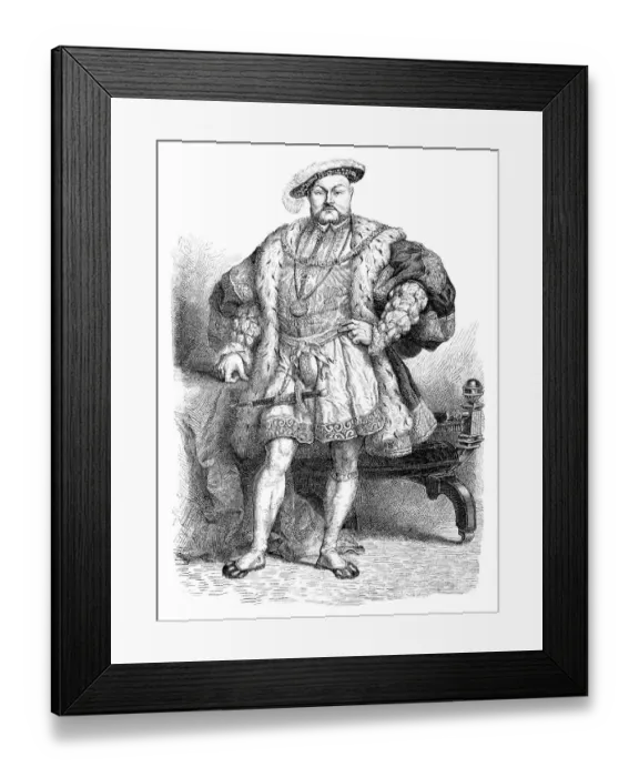 Framed Print : Henry VIII King of England portrait illustration 1882 Framed Print : Henry VIII King of England portrait illustration 1882